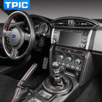 TPIC สำหรับ Subaru BRZ Toyota 86 2013-2020คาร์บอนไฟเบอร์หนังอุปกรณ์ตกแต่งภายในรถเกียร์ Shift Armrest แผง Decals สติกเกอร์