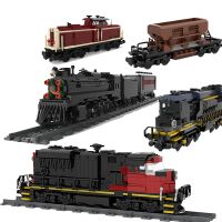 MOC Germany Railway Flatbed Wagon Building Block Kit Freight Train Cargo Locomotives Brick Model DIY Kids Toys Birthday Gift