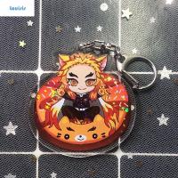 LOUISIS Zenitsu อะนิเมะญี่ปุ่น Tanjiris Kimetsu No Yaiba Miniatures Inosuke Demon Slayer พวงกุญแจภาพเคลื่อนไหวอุปกรณ์ต่อพ่วงพวงกุญแจพวงกุญแจ