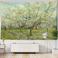 Forest Landscape Architecture Tapestry Wall Hanging Bohemian Van Gogh Oil Painting Abstract Witchcraft Aesthetics Room Decor