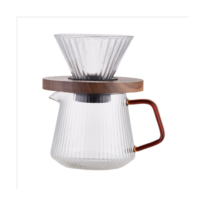 Pour over Coffee Dripper Coffee Pot Set Coffee Server Coffee Maker Cup V02  Glass Coffee Funnel Drip Coffee Set B