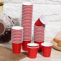 50pcs 55ml Disposable Plastic Cups Coffee Beer Drinking Red Cup Reliable Quality Home Office Milk Coffee Beer Table Cups