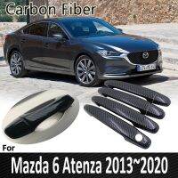 สีดำคาร์บอนไฟเบอร์สำหรับ Mazda 6 Atenza GJ GL 2013 2014 2015 2016 2017 2018 2019 2020สติกเกอร์ฝาครอบมือจับประตูอุปกรณ์เสริมรถยนต์