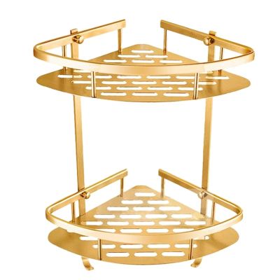 【CC】 Gold Shelf Shower Wall Mounted Basket Shampoo Storage