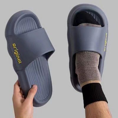 【CC】❄❈  2023 New Men Slippers Eva Soft Bottom Indoor Slides Couple Sandals Beach Shoes Male Flip Flops