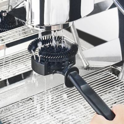 เครื่องชงกาแฟแบบถอดได้ที่ทำความสะอาดแปรงเครื่องชงกาแฟขนาด51/58มม. อุปกรณ์ทำความสะอาดแปรงกลมสำหรับกลุ่มเอสเพรสโซ