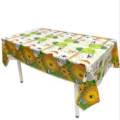 PEVA party tablecloth jungle animal plastic tablecloth oil-proof for party decoration table cover safari