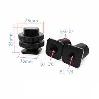 ;[=- 3/8 1/4 5/8 Single Dual Nuts Tripod Plate To Flash Cold Hot Shoe Screw Adapter For Gopro 12 11 DSLR Light LED Tripod Mic Holder