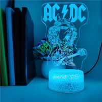 Creative 3D Lava Lamp AC DC Band Night Light LED Acrylic Club Bar Party Nightlight Color Change Atmosphere Decoration Fans Gift