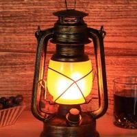 Retro Small Lantern Charging Bar Table Lamp Decorative Atmosphere Lamp Creative Horse Lantern Outdoor Props Camping Kerosene Lamp 【SEP】