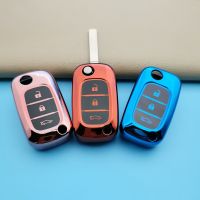 ♣ 3 Button Flip Key Bag TPU Remote Control Keychain Car Key Cover Case For LADA Sedan Largus Kalina Granta / Vesta Accessories