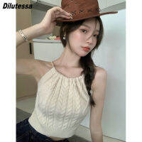 Dilutessa ผู้หญิง Halter Top สไตล์เกาหลีแฟชั่นแขนกุดแฟชั่นฤดูร้อน Tank Top Women