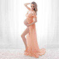 【cw】 AliExpress Ebay Maternity Photo Dress Foreign Trade Women Open and Mop Maxi Dress before Taking Photos 1872 ！