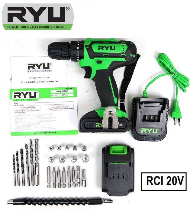 M U Ryu V Koper Rci V Cordless Impact Drill Mesin Bor Baterai