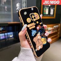 เคส JIUMOO สำหรับ Huawei Mate 20 Pro Mate เคส20X ลายการ์ตูนใบหน้ายิ้มหมีขอบด้านข้างเคสมือถือดีไซน์ใหม่สี่เหลี่ยมเคสนิ่มกล้องฝาปิดเลนส์เต็มรูปแบบป้องกันการกระแทก