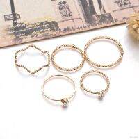 5Pcs คริสตัล Rhinestone Midi แหวนสวมข้อนิ้วชุด HOMP