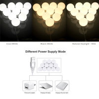 10 LED Mirror Bulbs Makeup Light Super Bright Portable Cosmetic Mirror Lights Kit Hollywood Style USB Charged Make Up#289551