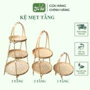 Mẹt Tre Tầng Đựng Đồ Ăn Trang Trí - Kệ Mẹt 3 Tầng Đựng Buffet Tre Việt