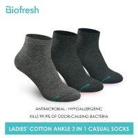 {Sock Shop} Biofresh สำหรับผู้หญิงดูดซับเหงื่อยาต้านจุลชีพถุงเท้าลำลองที่ข้อเท้า Lite 3คู่ในหนึ่งแพ็ RLCKG32