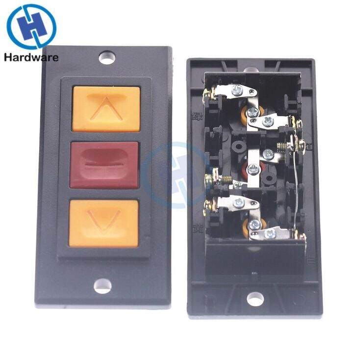 Up Down Stop 3 Buttons Switch Black Plastic Housing Push Button ...