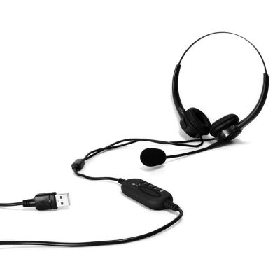 ชุดหูฟัง USB พร้อมไมโครโฟนสำหรับพีซี/แล็ปท็อป/คอมพิวเตอร์หูฟังแบบมีสายตัดเสียงรบกวน USB