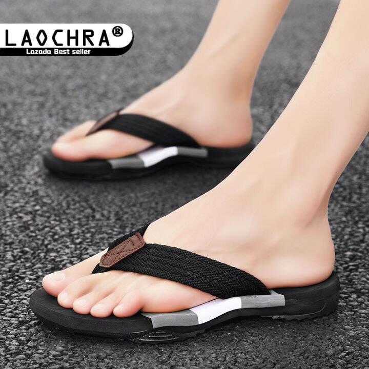 laochra-รองเท้าแตะสำหรับผู้ชาย-รองเท้าแตะเดินชายหาดในฤดูร้อนสไตล์เกาหลีรองเท้าแตะฟลิปเปอร์แบบดั้งเดิมรองเท้าแตะไม่ลื่นสำหรับผู้ชาย