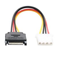 10ชิ้น/ล็อต4Pin คอมพิวเตอร์ส่วนบุคคล IDE Molex ตัวเมีย-15Pin สายสายไฟอะแดปเตอร์ F/m ตัวผู้18AWG 20ซม.