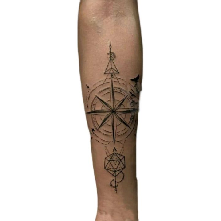 juice-herbal-non-reflective-semi-permanent-cross-compass-two-sheets-waterproof-and-long-lasting-tattoo-stickers-for-men-and-women