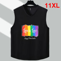 ขนาดบวก10XL 11XL เสื้อผู้ชายฤดูร้อนเสื้อกล้ามสีทึบสีดำสีขาวคอวีเสื้อชายเสื้อยืดฤดูร้อนขนาดใหญ่11XL