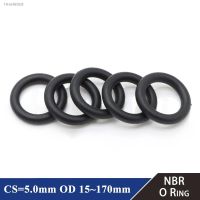 ™卍☞ 10Pcs NBR O Ring Gasket Thickness CS 5mm OD 15 170mm Nitrile Rubber Round O Type Corrosion Oil Resist Sealing Washer Black