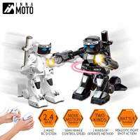 หุ่นยนต์รบ RC 2.4G หุ่นยนต์ RC ต่อสู้ฮิวแมนนอยด์ W/สองจอยสติ๊กควบคุมของขวัญประสบการณ์การชกมวยจริงสำหรับเด็ก