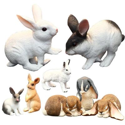 Simulation model of large animal toys suit rabbit rabbit farm animals in black and white rabbit male girl gift
