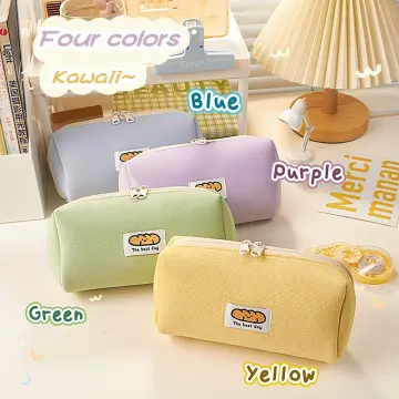 Cute Pencil Case Special Macaron Color Side Window Canvas Big