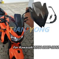 กระจกบังลมชุดตัวยึดสำหรับ Kawasaki,อุปกรณ์เสริมมอเตอร์ไซค์กระจกบังลม Z750R Z750 Z-750 Z 750 2007 2008 2009 2010 2011 2012