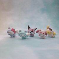 ตุ๊กตา5ชิ้น/เซ็ต Cinnamoroll Melody Pachacco Pom Purin Kuromi ชุดสูทขนาดเล็กของเล่นชุดฟิกเกอร์สะสมส่ง