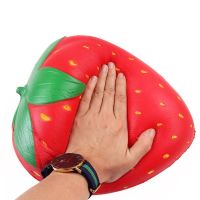 （A Decent） Extra Squishy Strawberry Jumbo Squishy SlowLarge Squishes SoftSquishFruit Relief ต่อต้านความเครียด