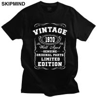 Vintage 1970 Tshirt Men Short Sleeve Cotton 50th Birthday Gift T-shirt Well Aged All Original Parts Limited Edition Tee Shirts XS-6XL