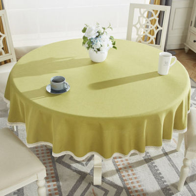Round Tablecloth, Cotton and Linen Household Thickening European Pastoral Round Table Cloth, Coffee Table Cloth