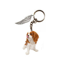 【2023】Spaniel Dog Acrylic Keychain Flying Wing Dogs Keyring Car Pendants Gift Best Friend Key Chain Accessories Keyring Men Toy Charms ！