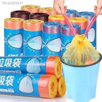 ✎✤ 19pcs/roll Garbage Bag With Drawstring Portable Disposable Trash Bags PE Dustbin Storage Bag Household Kitchen Organizer 45x50cm