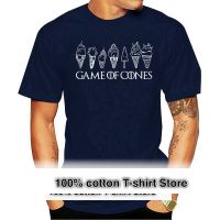 เสื้อยืด Game Of Cones เสื้อยืดไอศครีมตลกเสื้อยืดผ้าฝ้ายสำหรับดูหนังทีวีฤดูร้อนท็อปส์ซูคอรอบใหม่ราคาถูกขายส่งเสื้อยืดตลกสำหรับผู้ชายเสื้อยืดแบรนด์ Xs-3xl สไตล์ป๊อปยูนิเซ็กซ์