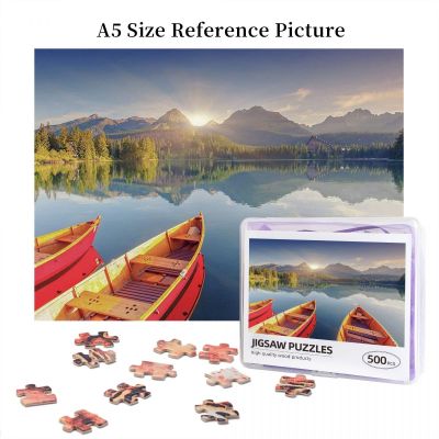 High Mountain And Boat Wooden Jigsaw Puzzle 500 Pieces Educational Toy Painting Art Decor Decompression toys 500pcs