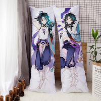 Anime Double Side Printed Dakimakura Pillowcase Genshin Impact Zhong Li XIAO Cushion Cover Male Otaku Hugging Throw Pillow Case