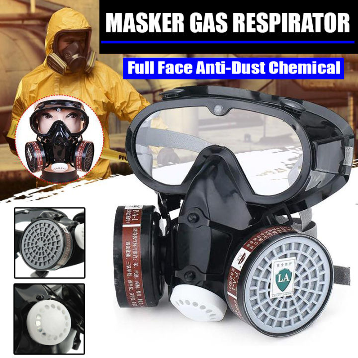 Masker Gas Respirator Full Face Anti-Dust Chemical Safety Industrial ...