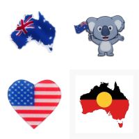 Australia Koala Flag Acrylic Planar Resin Ornament Cabochon Charms DIY Hairpin Jewelry Craft Flat Back Decoration Patch Applique