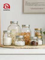 【Import】 Sugar pot imported from Japan aderia household red and white sugar storage bottle to store miscellaneous grains rock sugar glass sealed jar