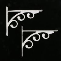 ☸❂ 2Pcs L Shaped Wall Mounted Shelf Bracket Metal Hanging Holder European Style White Black 12x15cm 15x20cm 20x25cm