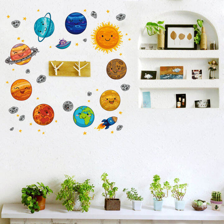 5-sheet-solar-system-wall-sticker-outer-space-planet-kids-room-bedroom-decor-new