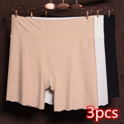 Women Safety Short Pants Summer High Waist Seamless Invisible Ice Silk Boxers Breathable Anti-Light Under Skirt Boyshort Pants