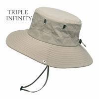 Outdoor Men Hats Fishing Cap Solid Color Wide Brim Anti-UV Breathable Beach Camping Hiking Sun Hat Male Summer Large Bucket Hat